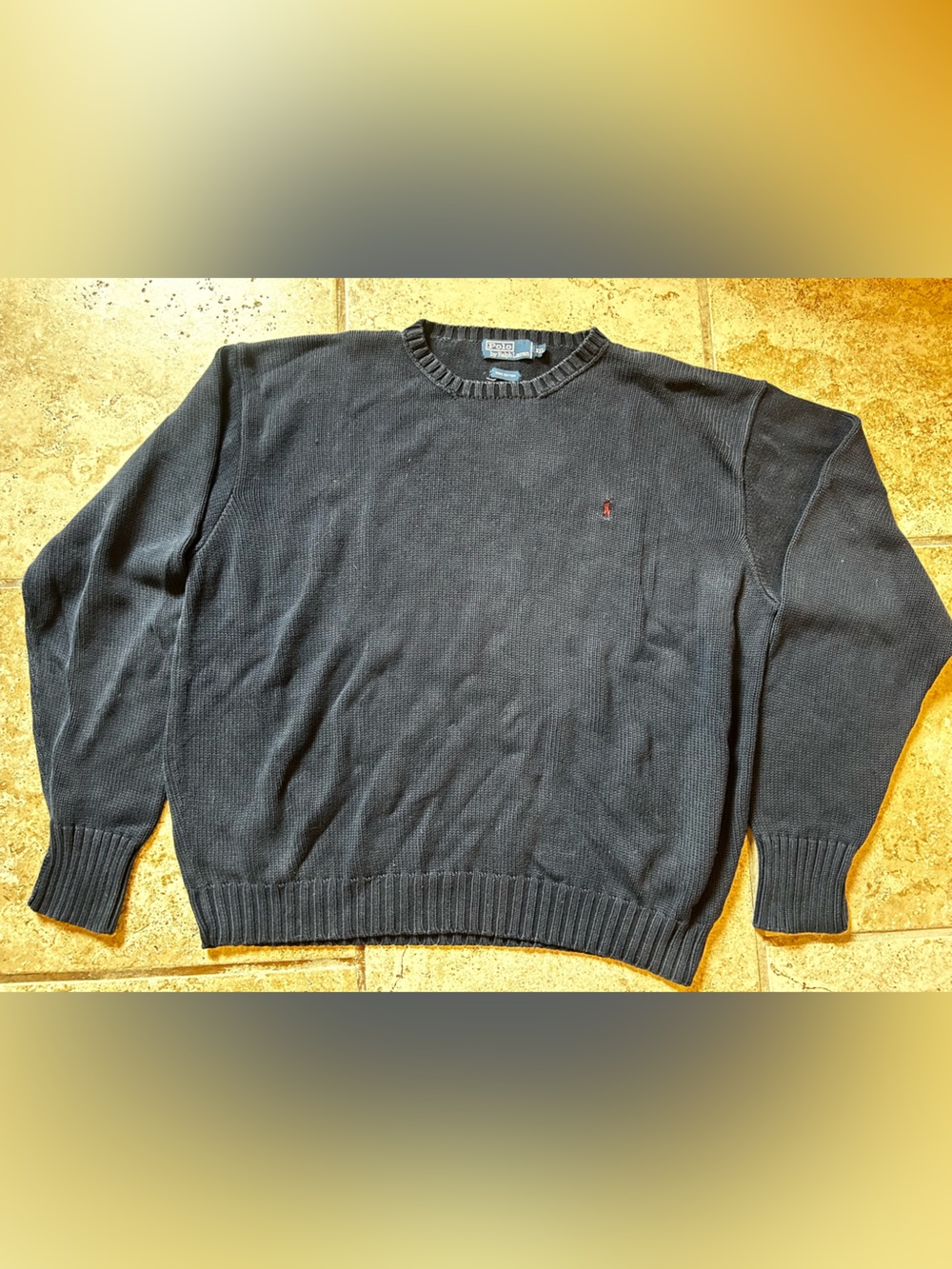Vintage Polo Ralph Lauren Sweater Navy Blue Cotton XXL
